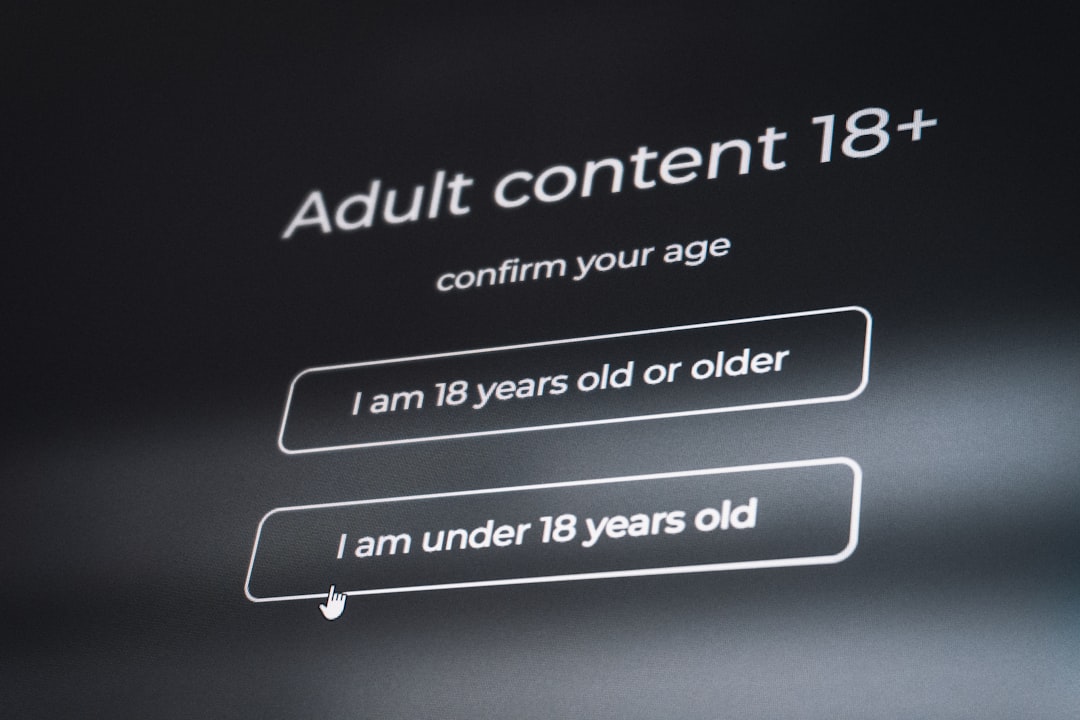 Adult content confirmation screen with age verification buttons