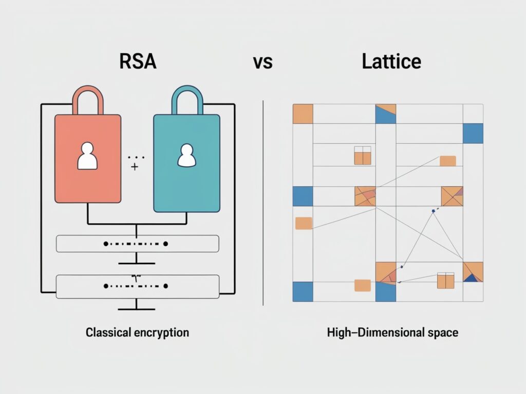 RSA encryption compared to lattice-based post-quantum cryptography