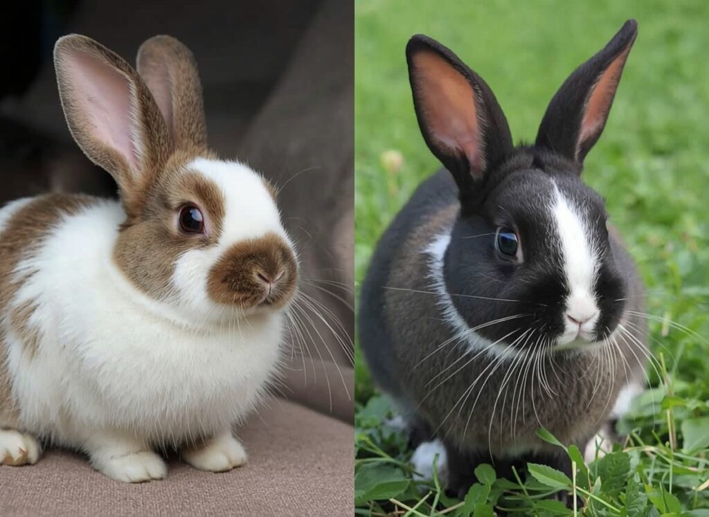 Side-by-side comparison of five best rabbit breeds for beginners including Holland Lop and Dutch Rabbit